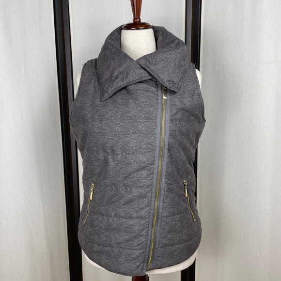 CB Established 1962 Gray Moto Fitted Puffer Vest Size M - Picture 2 of 12